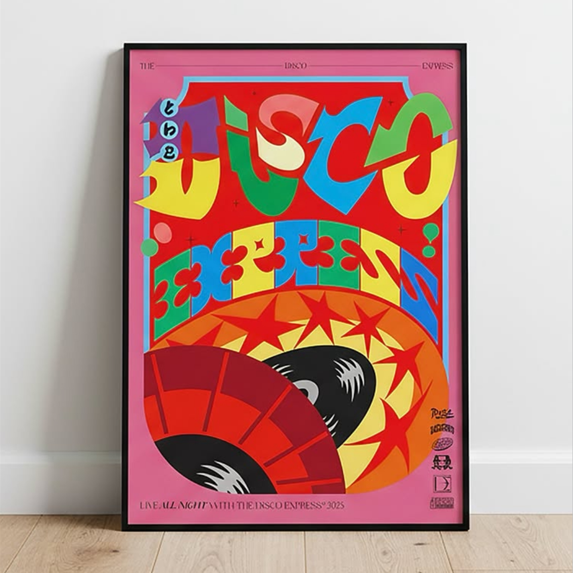 The Disco Express 100 Series framed A0 print